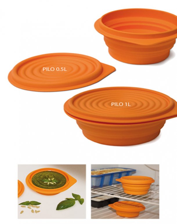<img src=Πτυσσόμενο δοχείο φαγητού Pilo alt=Πορτοκαλί με καπάκι>