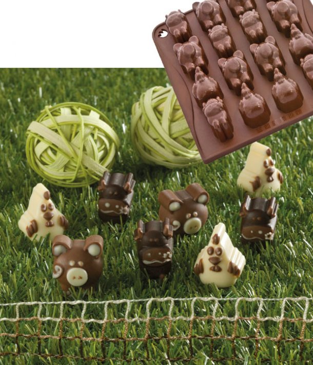 <img src=5651326FARM.jpg alt=Φόρμα σιλικόνης ζώα της φάρμας Choco-farm>
