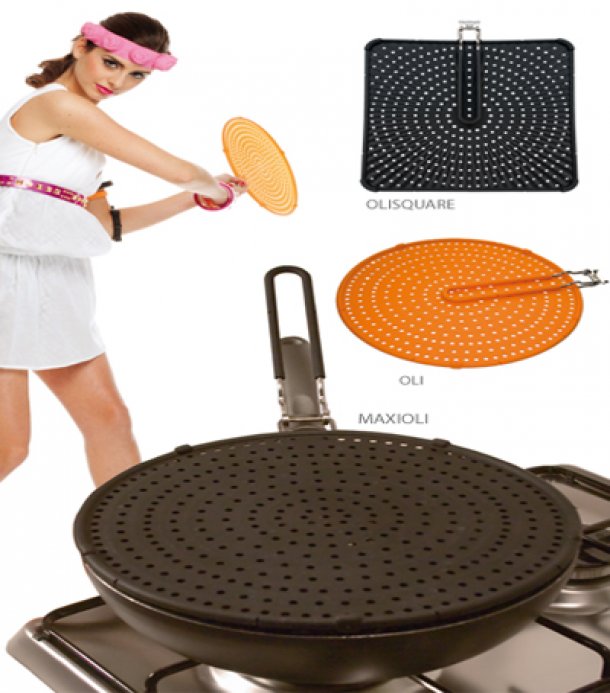 <img src=Προστατευτικό Τηγανίσματος Oli alt=Σε καφέ και πορτοκαλί χρώμα πάνω στο τηγάνι> 