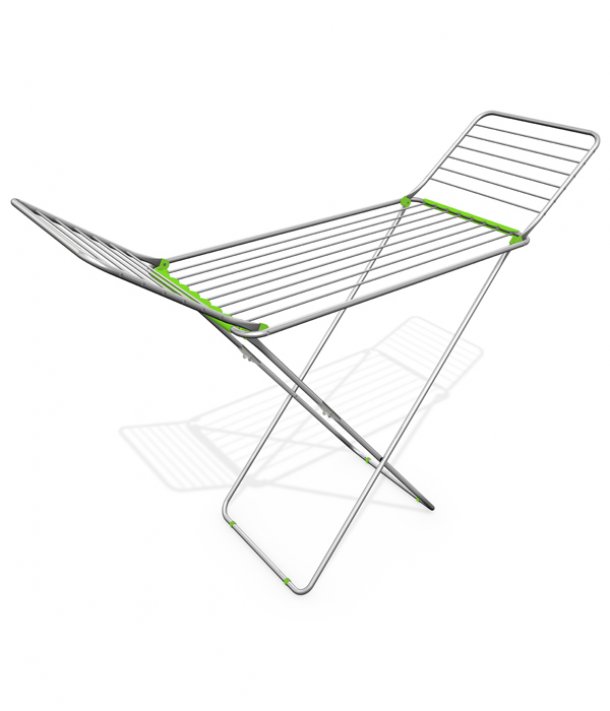 <img src=Απλώστρα αλουμινίου 20μ. Alutech Gimi alt=Γκρι με πράσινες λεπτομέρειες> 