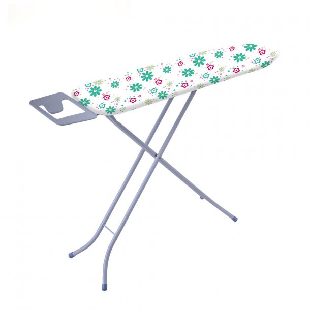 <img src=Σιδερώστρα Ατμού Μεταλλική Eurogold 110x30cm alt=Γκρι σκελετός, λευκό πανί με λουλούδια πράσινα και ροζ> 