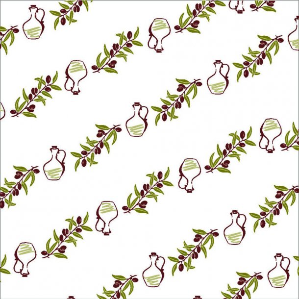 <img src=Τραπεζομάντηλο  Beta 1x1cm - Σετ 150 τεμ alt=Σε λευκό χρώμα με σχέδια από κανάτες ελαιολάδου και κλαδιά ελιάς σε λαδί αποχρώσεις> 