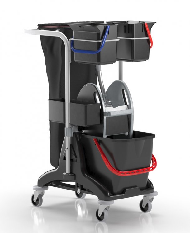 <img src=Καρότσι Καμαριέρας - Καθαρισμού.png alt= Μαύρο καρότσι καμαριέρας - καθαρισμού 3P Compact Pulex>