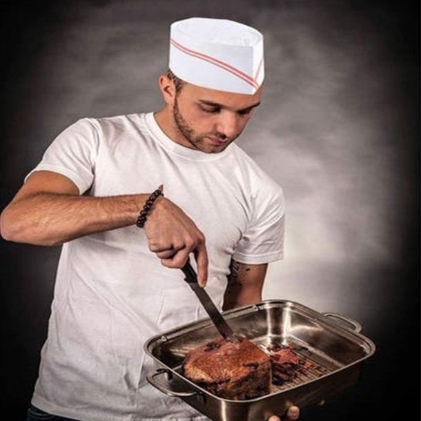 Disposable paper forage caps with stripe 100pcs