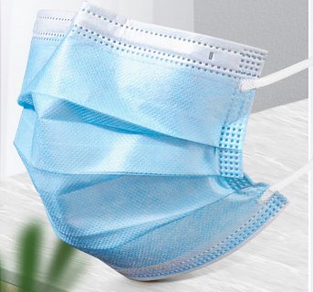 <img src= Μάσκα Προστασίας Προσώπου Μιας Χρήσης 3 ply - 50 τεμ  alt=Μάσκα προστασίας μύτης και στόματος σε μπλε και λευκό χρώμα> 