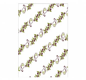 <img src=Τραπεζομάντηλο  Beta 1x1cm - Σετ 150 τεμ alt=Σε λευκό χρώμα με σχέδια από κανάτες ελαιολάδου και κλαδιά ελιάς σε λαδί αποχρώσεις> 