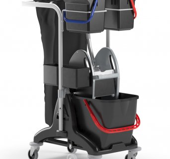 <img src=pulex-compact-3d-20210920-153120.jpg alt= Μαύρο καρότσι καμαριέρας - καθαρισμού 3P Compact Pulex>