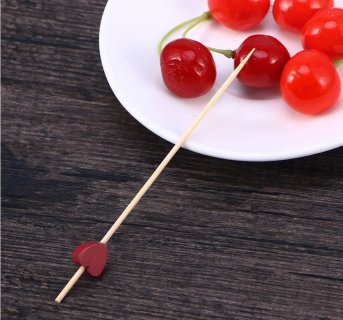 Bamboo cocktail picks 100 pcs - Heart Dolphin