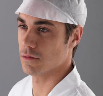 White non woven peak caps male 100 pcs